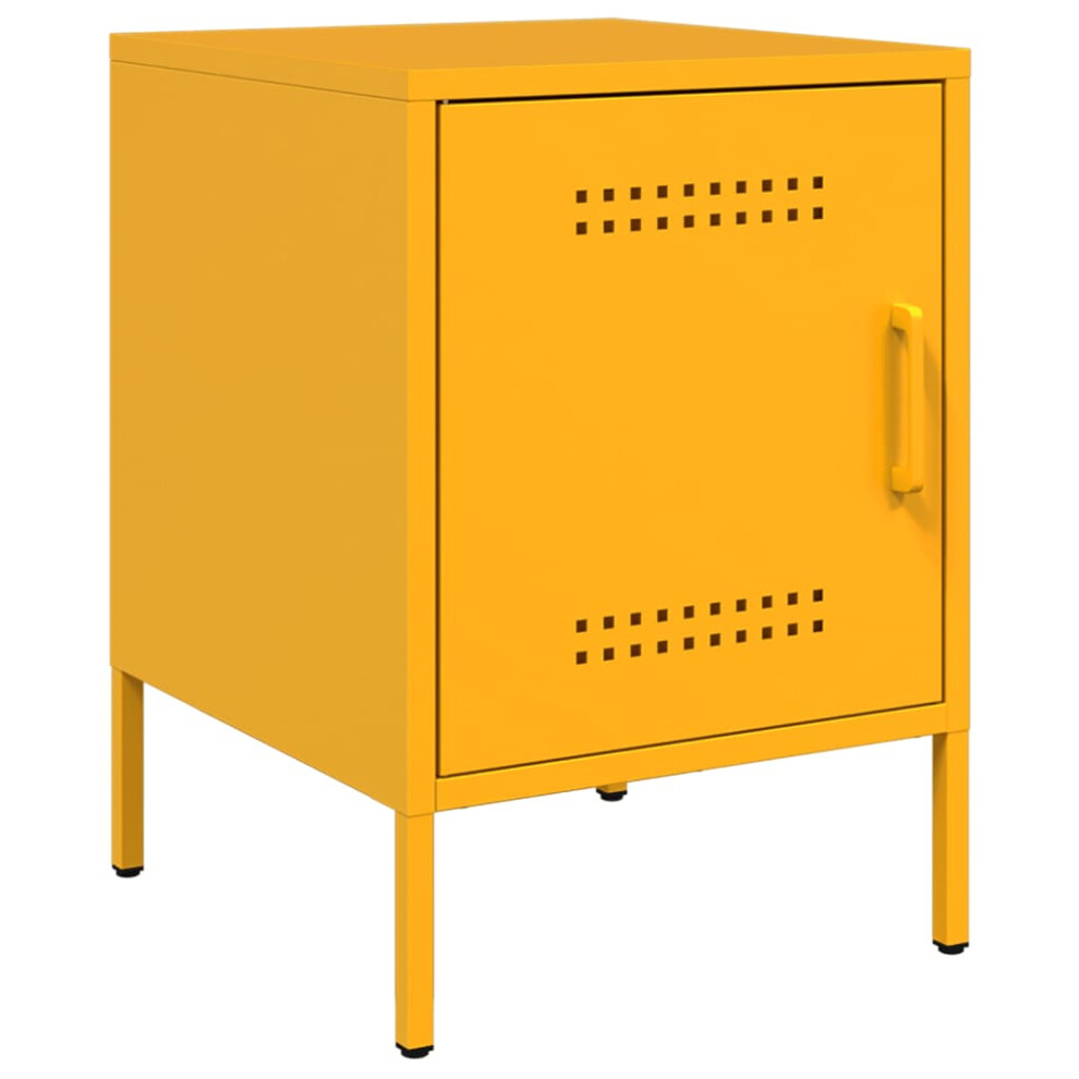 (yellow, 1 pcs) vidaXL Bedside Cabinet Bedroom Nightstand Bed Side Table Bed Cabinet Steel