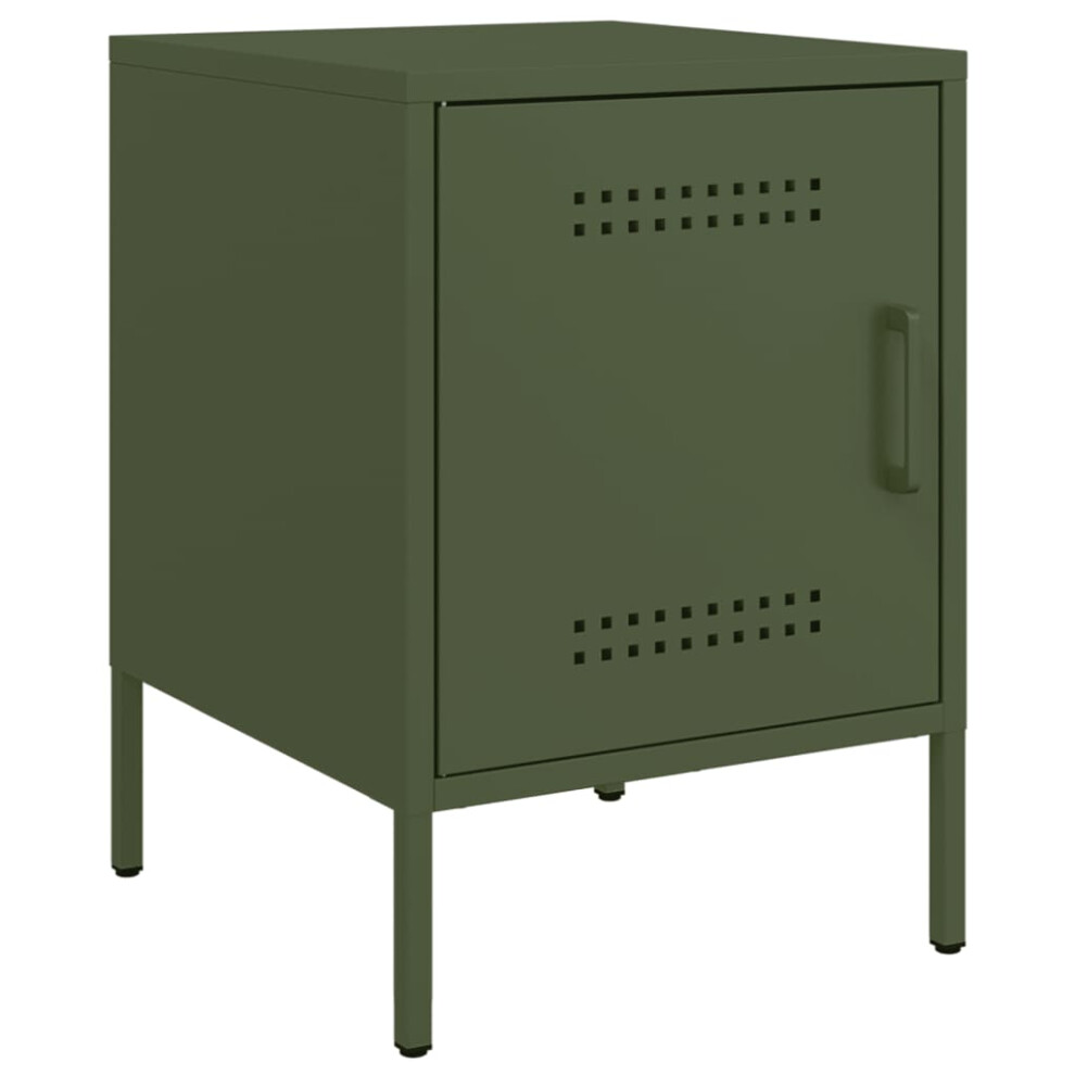 (green, 1 pcs) vidaXL Bedside Cabinet Bedroom Nightstand Bed Side Table Bed Cabinet Steel