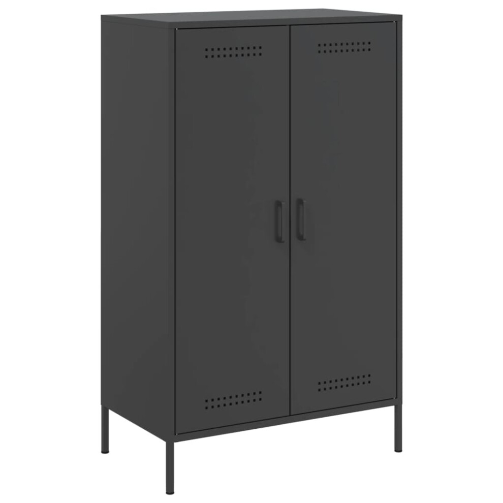 (black) vidaXL Highboard Sideboard Cabinet Home Storage Cupboard Olive Green Steel