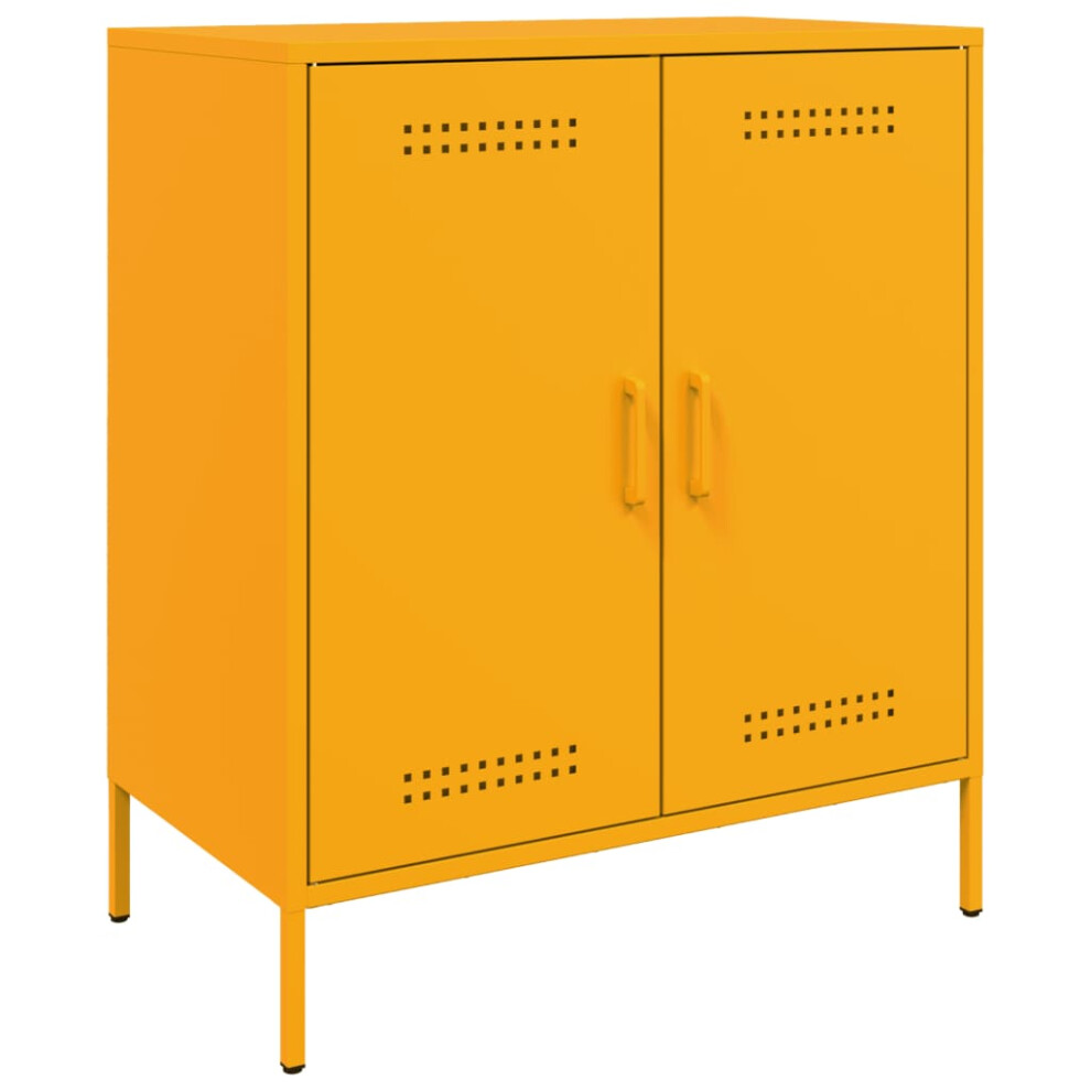 (yellow) vidaXL Sideboard Side Cupboard Cabinet Organiser Highboard Olive Green Steel