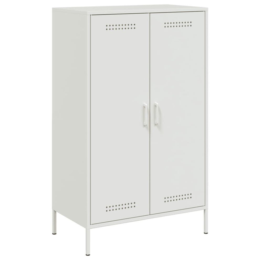 (white) vidaXL Highboard Sideboard Cabinet Home Storage Cupboard Olive Green Steel