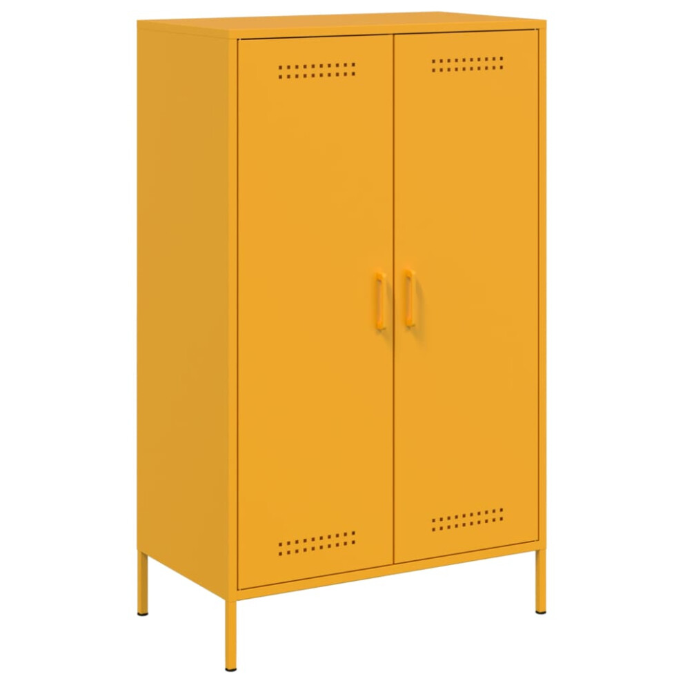 (yellow) vidaXL Highboard Sideboard Cabinet Home Storage Cupboard Olive Green Steel