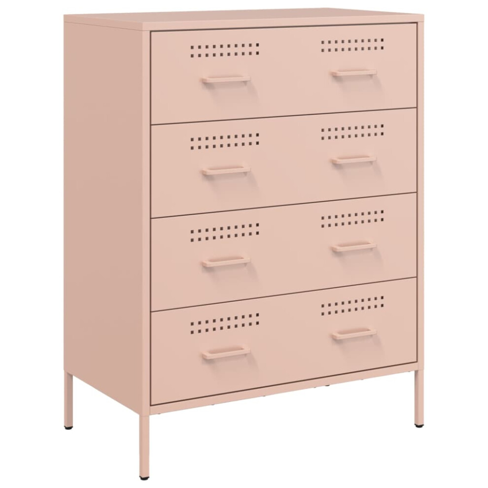 Vidaxl (Pink) Sideboard Storage Cupboard Cabinet Home Organiser Highboard Black Steel