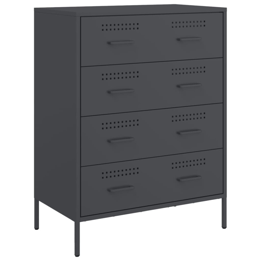 Vidaxl (Anthracite) Sideboard Storage Cupboard Cabinet Home Organiser Highboard Black Steel
