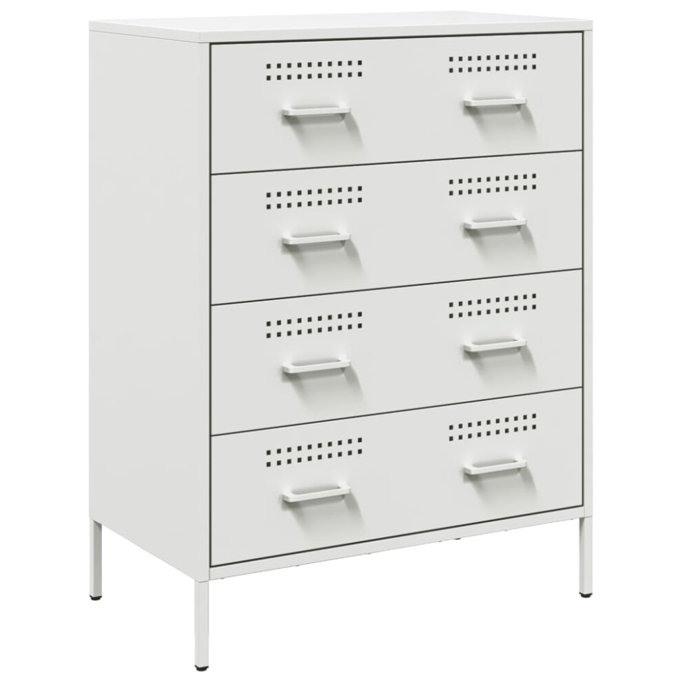 Vidaxl (White) Sideboard Storage Cupboard Cabinet Home Organiser Highboard Black Steel