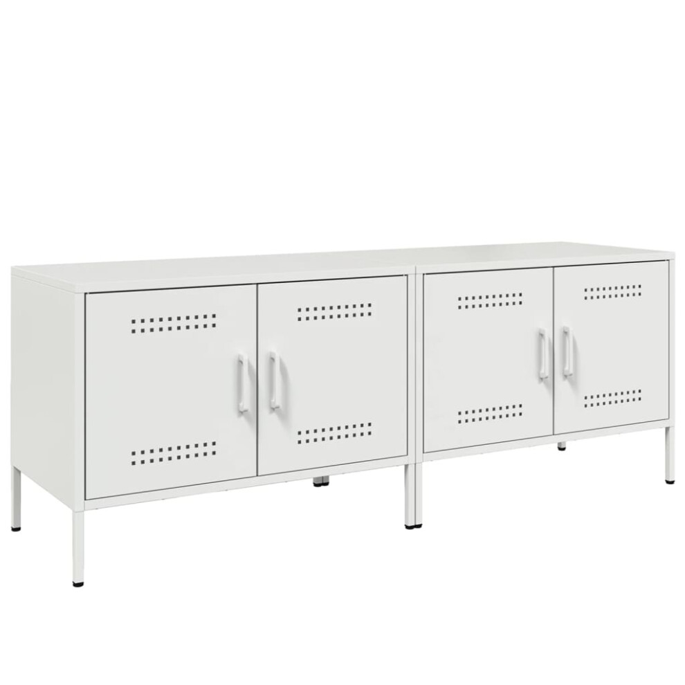 Vidaxl (White, 2 Pcs) Tv Cabinets Tv Stand Tv Unit Entertainment Centre 2 Pcs Pink Steel