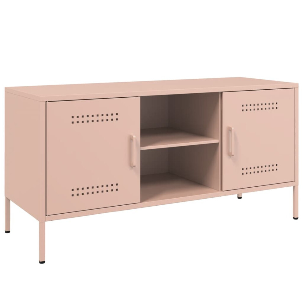 (pink) vidaXL TV Cabinet TV Stand TV Unit Entertainment Centre Media Unit Pink Steel