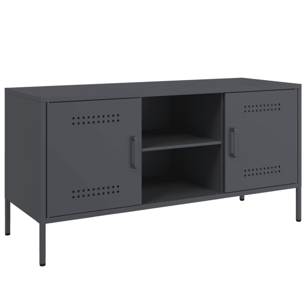 (anthracite) vidaXL TV Cabinet TV Stand TV Unit Entertainment Centre Media Unit Pink Steel