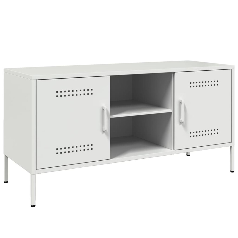 (white) vidaXL TV Cabinet TV Stand TV Unit Entertainment Centre Media Unit Pink Steel