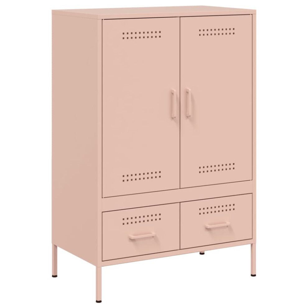 (pink) vidaXL Highboard Sideboard Side Cabinet Storage Cupboard Cold-rolled Steel