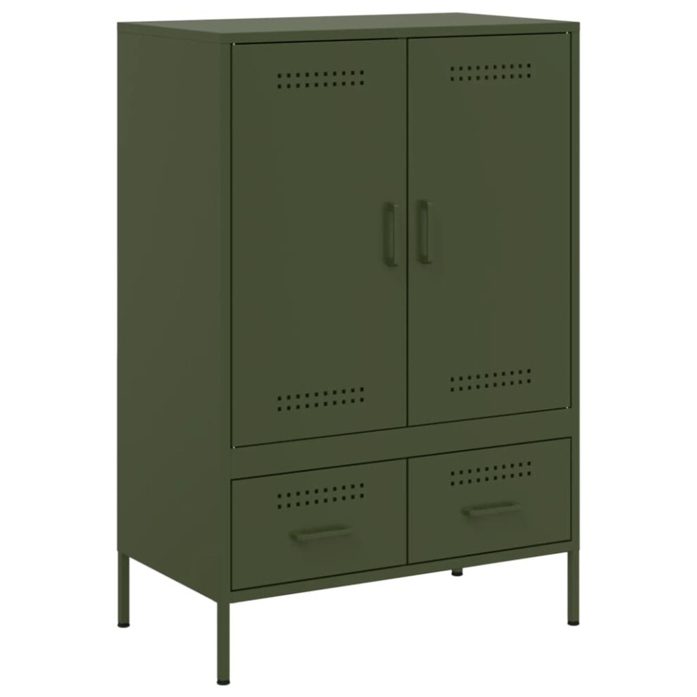 (green) vidaXL Highboard Sideboard Side Cabinet Storage Cupboard Cold-rolled Steel