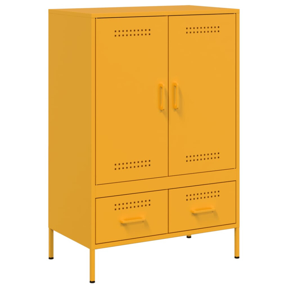 (yellow) vidaXL Highboard Sideboard Side Cabinet Storage Cupboard Cold-rolled Steel