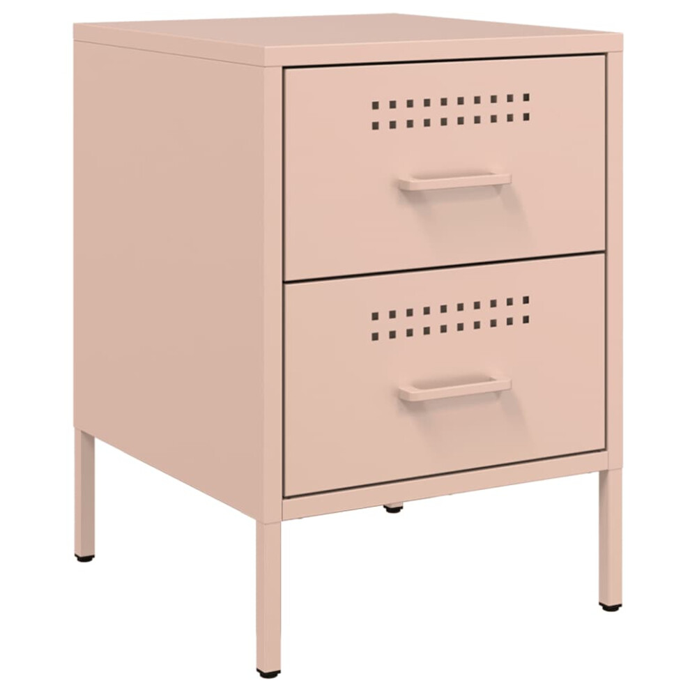 (pink, 1 pcs) vidaXL Bedside Cabinet Nightstand Bed Table Bed Cabinet Mustard Yellow Steel