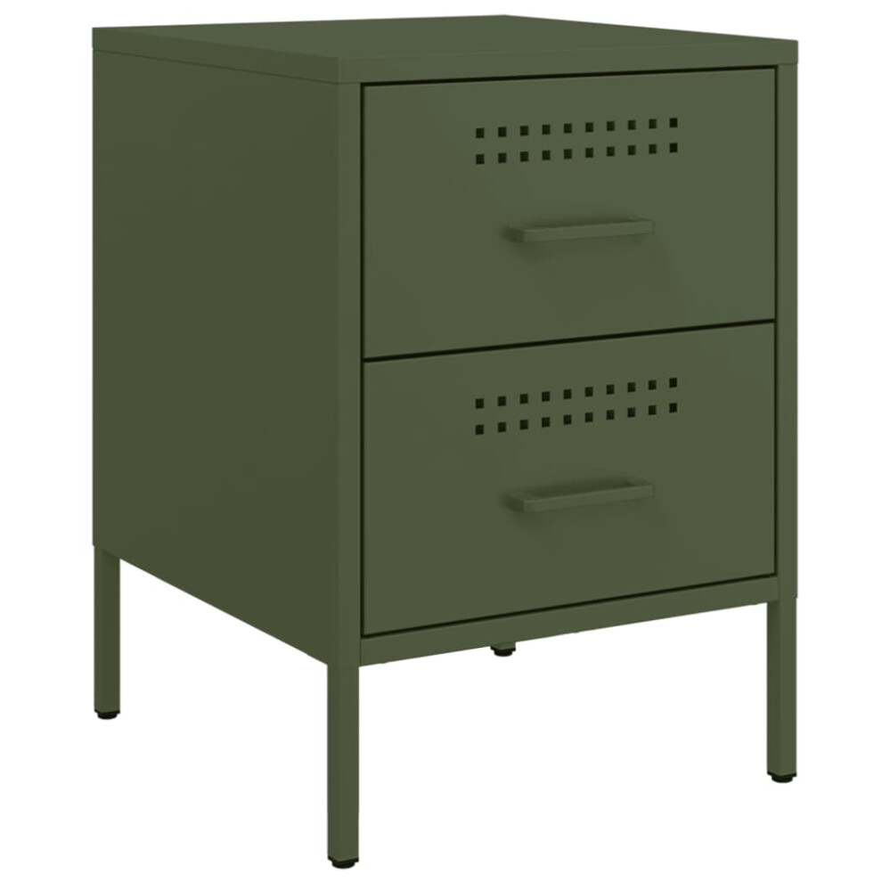 (green, 1 pcs) vidaXL Bedside Cabinet Nightstand Bed Table Bed Cabinet Mustard Yellow Steel