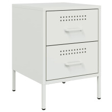 (white, 1 pcs) vidaXL Bedside Cabinet Nightstand Bed Table Bed Cabinet Mustard Yellow Steel