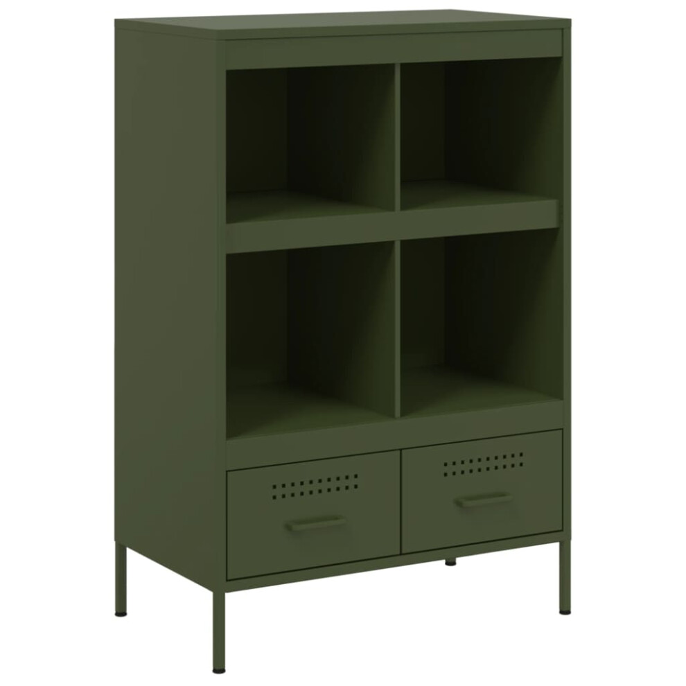 (green) vidaXL Highboard Sideboard Side Cabinet Cupboard Anthracite Cold-rolled Steel