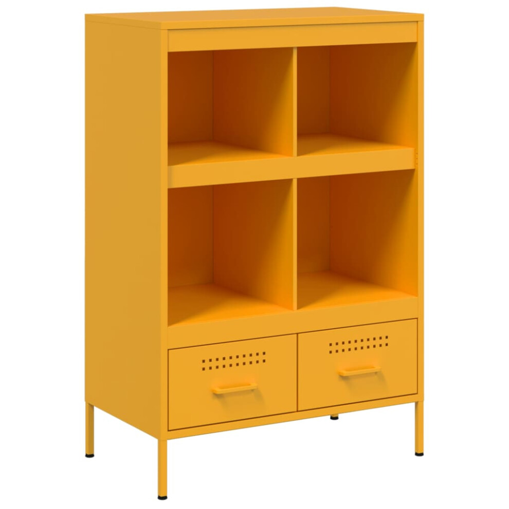 (yellow) vidaXL Highboard Sideboard Side Cabinet Cupboard Anthracite Cold-rolled Steel