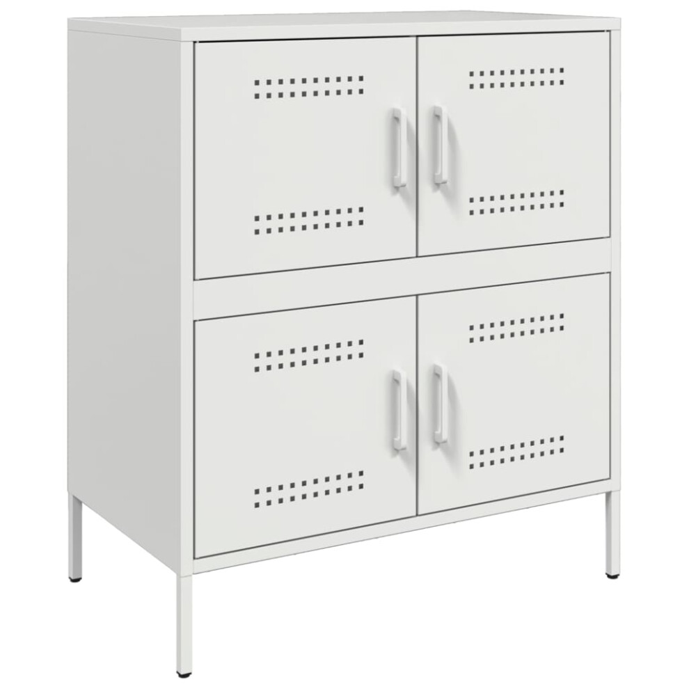 (white) vidaXL Sideboard Storage Cupboard Side Cabinet Home Organiser Highboard Steel