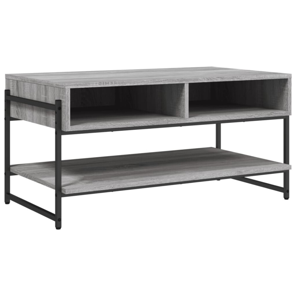 (grey sonoma) vidaXL Coffee Table Hall Tea Side End Table Sofa Table Black Engineered Wood