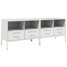 (white, 2 pcs) vidaXL TV Cabinets TV Stand TV Unit Hifi Cabinet 2 pcs Black Cold-rolled Steel