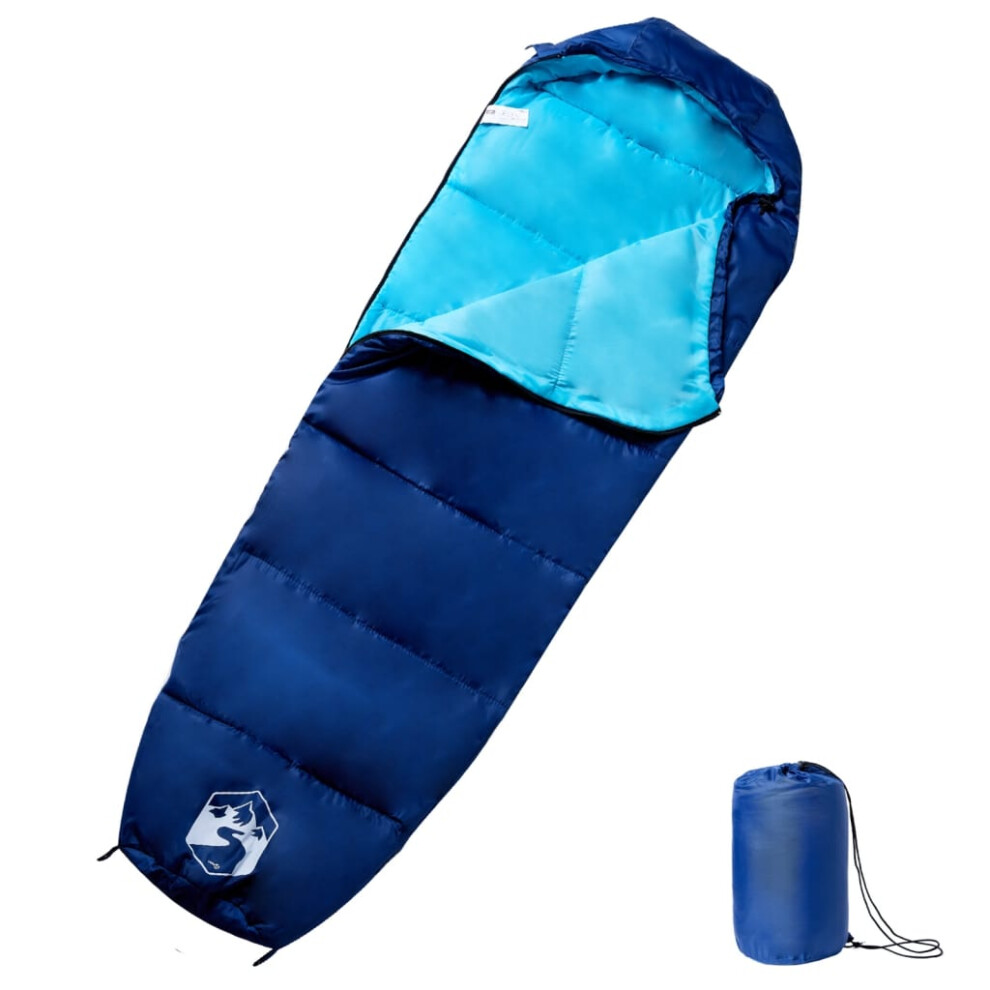 (navy and blue) vidaXL Mummy Sleeping Bag for Adults Camping Hiking Sleeping Bag 3 Seasons