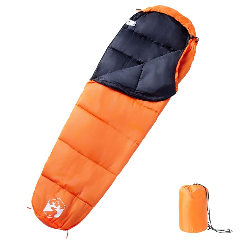 (orange and black) vidaXL Mummy Sleeping Bag for Adults Camping Hiking Sleeping Bag 3 Seasons