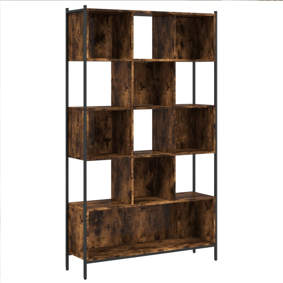 Vidaxl (Smoked Oak) Bookcase Bookshelf Storage Cabinet Shelving Brown Oak Engineered Wood