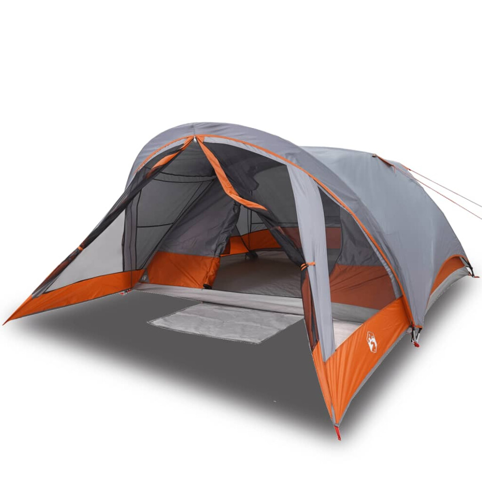 (grey and orange) vidaXL Camping Tent Cabin 4-Person Lightweight Tent Patio Dome Tent Waterproof