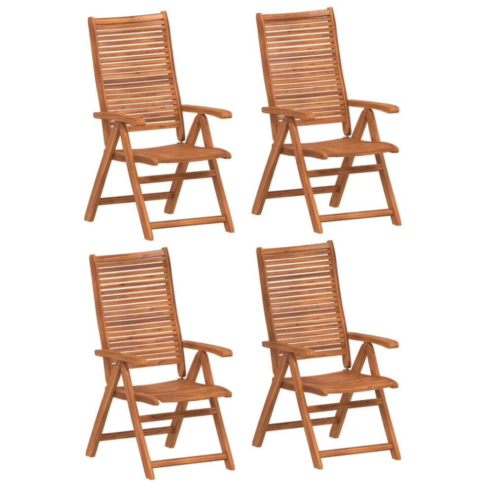 (4 pcs) vidaXL Reclining Garden Chairs Outdoor Chair Relax Armchair Solid Wood Acacia