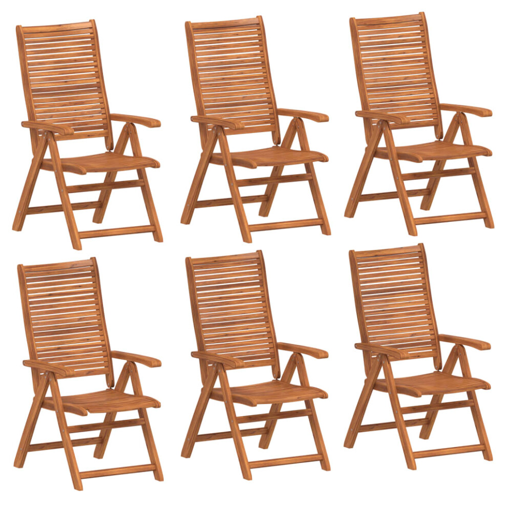 (6 pcs) vidaXL Reclining Garden Chairs Outdoor Chair Relax Armchair Solid Wood Acacia