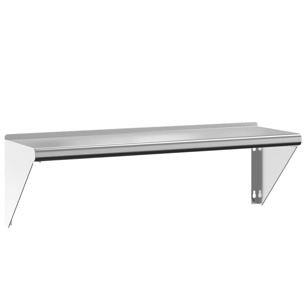 (100 x 30 x 31 cm) vidaXL Wall Shelf Floating Shelf Wall Storage Shelf Silver Stainless Steel