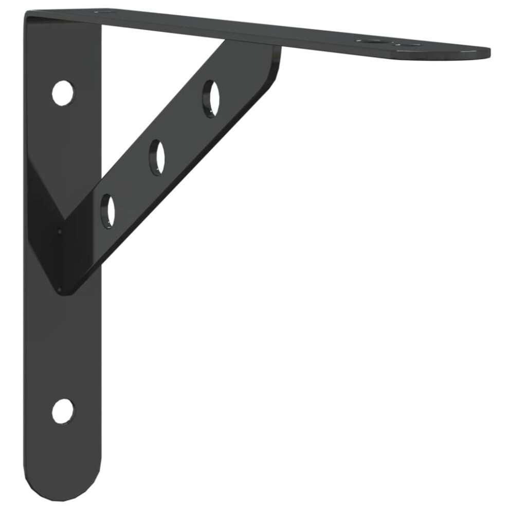 (black, 23.5 x 2.5 x 15.5 cm) vidaXL Shelf Brackets Wall Mounted Shelf Support 4 pcs Silver Stainless Steel