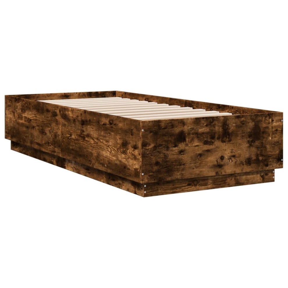 (smoked oak, 100 x 200 cm) vidaXL Bed Frame Bedroom Bed Base Bedstead Mattress Foundation Engineered Wood