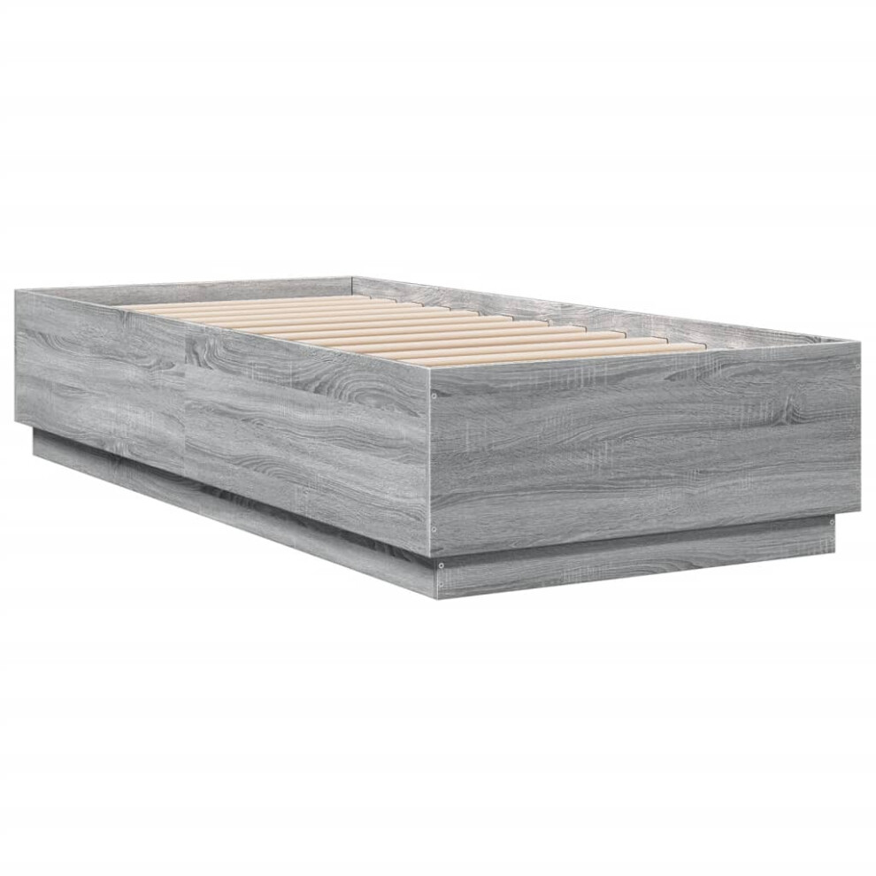 (grey sonoma, 100 x 200 cm) vidaXL Bed Frame Bedroom Bed Base Bedstead Mattress Foundation Engineered Wood