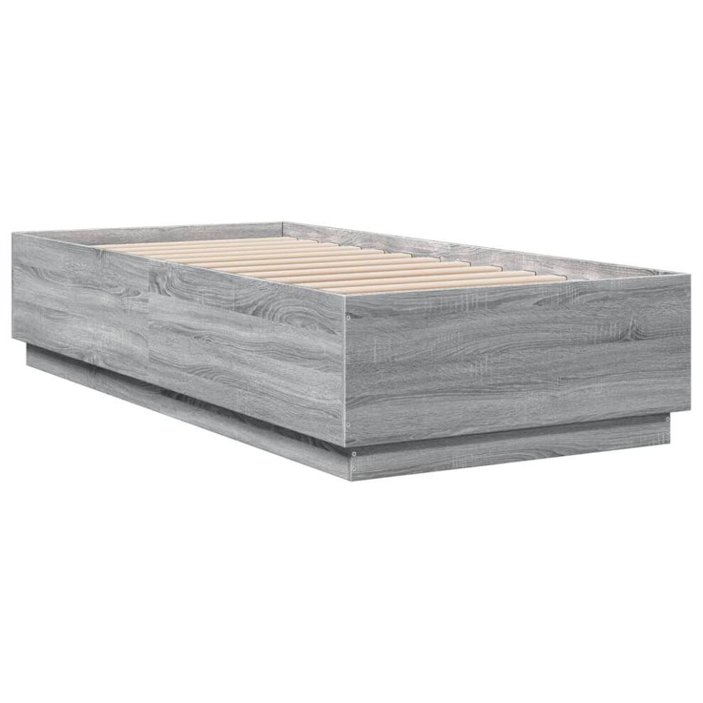 (grey sonoma, 90 x 200 cm) vidaXL Bed Frame Bedroom Bed Base Bedstead Mattress Foundation Engineered Wood