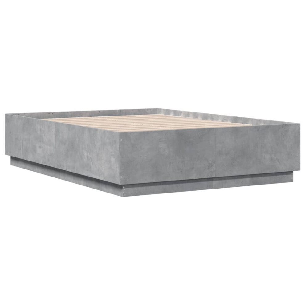 (concrete grey, 140 x 190 cm) vidaXL Bed Frame Bedroom Bed Base Bedstead Mattress Foundation Engineered Wood