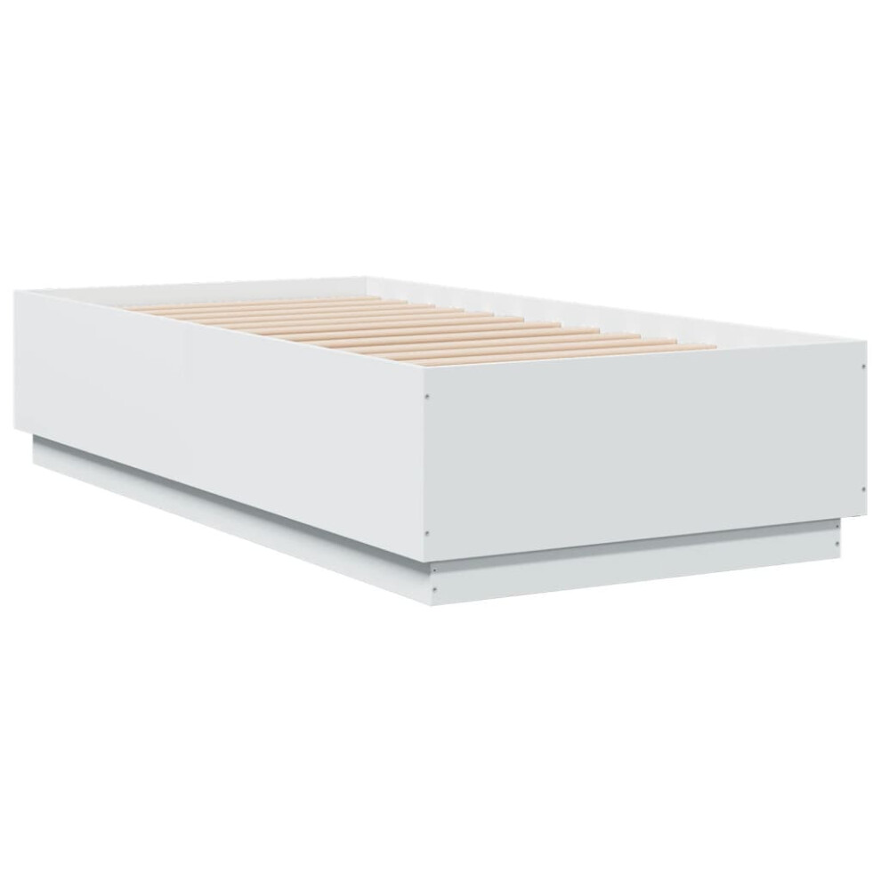 Vidaxl (White, 90 X 190 Cm) Bed Frame Bedroom Bed Base Bedstead Mattress Foundation Engineered Wood