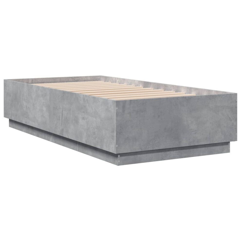 (concrete grey, 90 x 190 cm) vidaXL Bed Frame Bedroom Bed Base Bedstead Mattress Foundation Engineered Wood