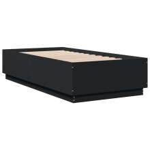 vidaXL Bettgestell Schwarz 90x190 cm Holzwerkstoff