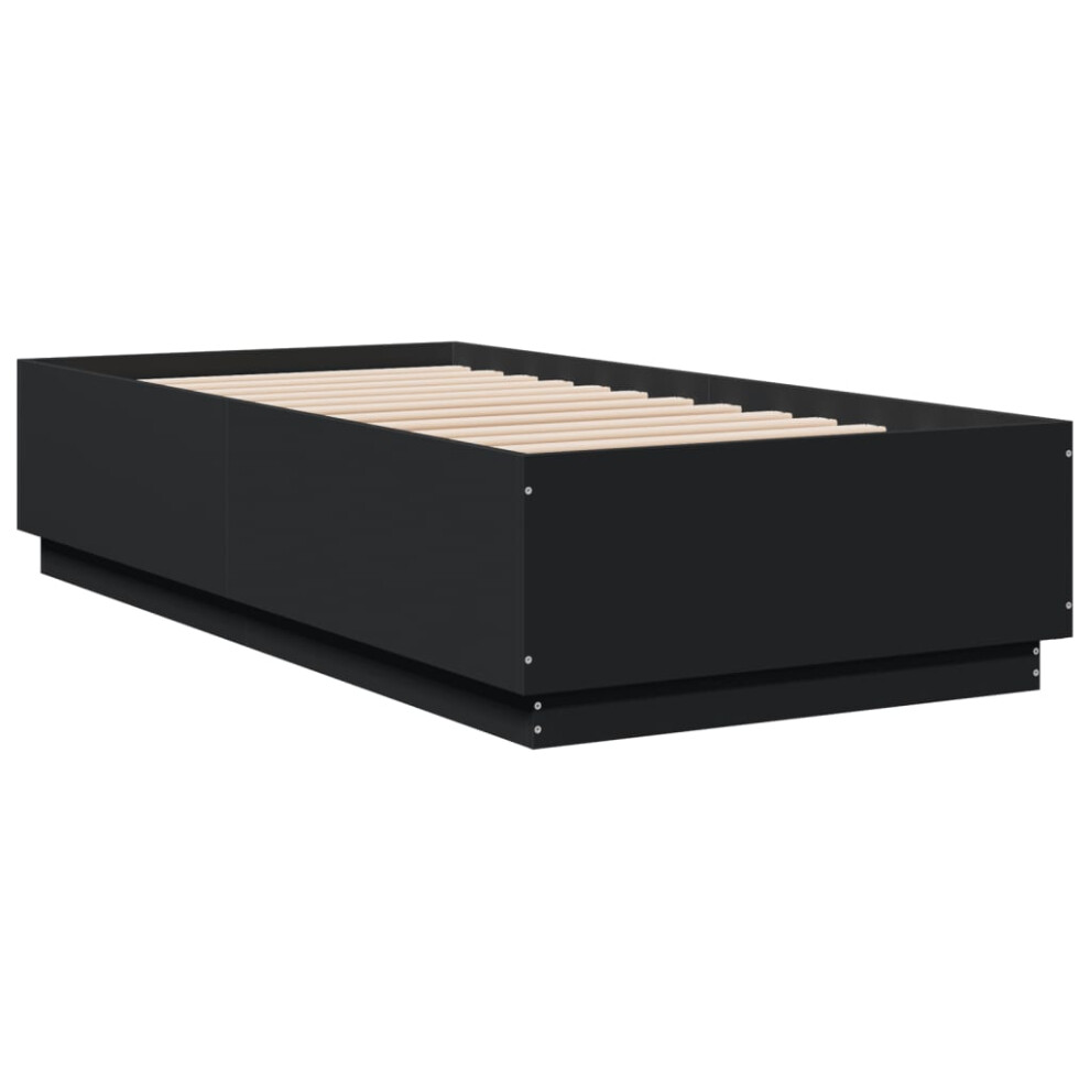 Vidaxl (Black, 90 X 190 Cm) Bed Frame Bedroom Bed Base Bedstead Mattress Foundation Engineered Wood