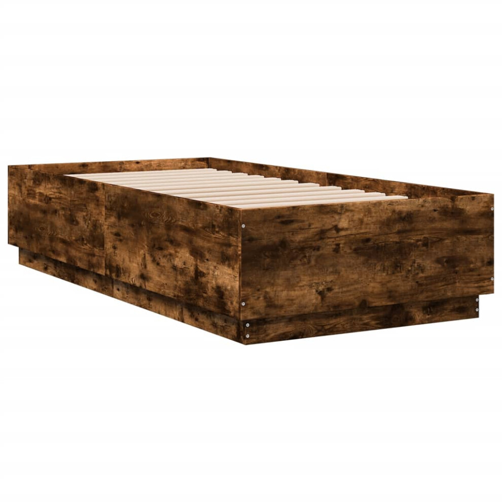 (smoked oak, 90 x 190 cm) vidaXL Bed Frame Bedroom Bed Base Bedstead Mattress Foundation Engineered Wood