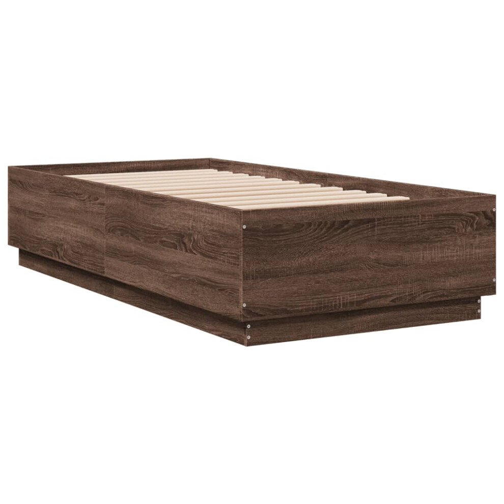 (brown oak, 90 x 190 cm) vidaXL Bed Frame Bedroom Bed Base Bedstead Mattress Foundation Engineered Wood