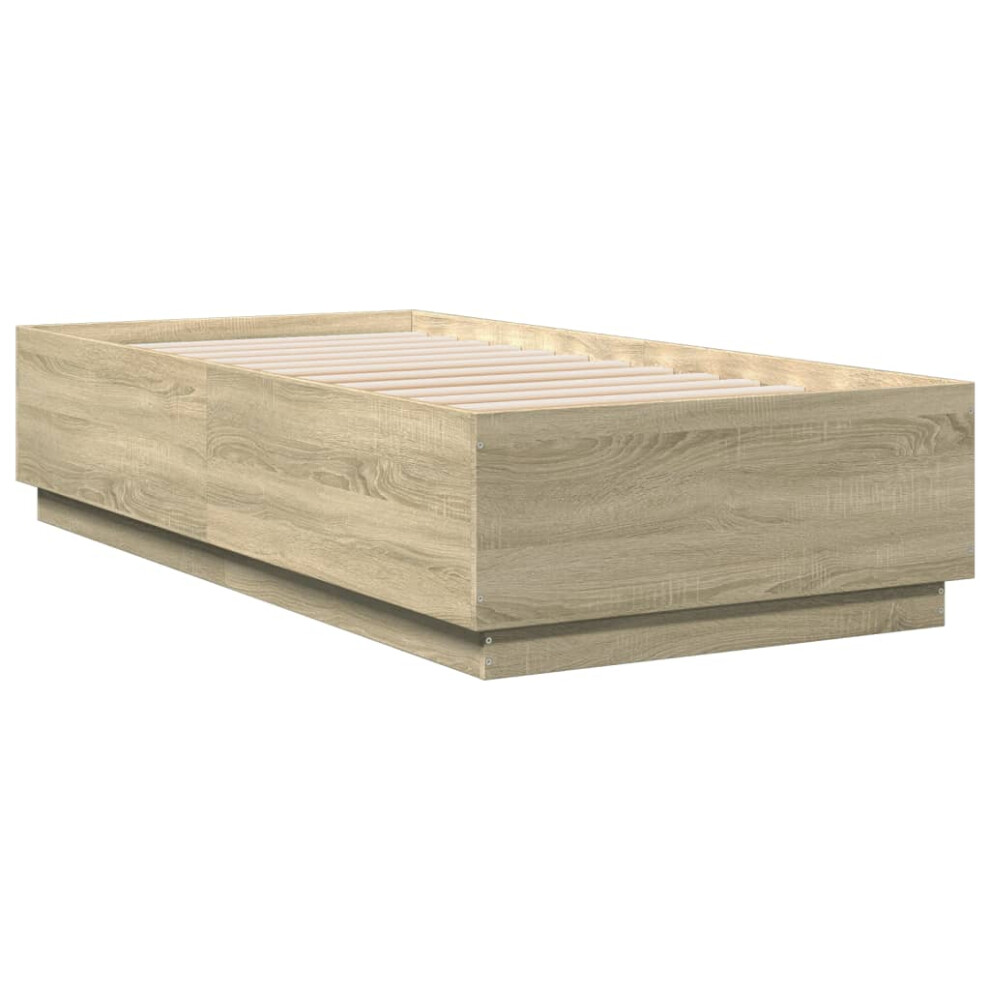 (sonoma oak, 75 x 190 cm) vidaXL Bed Frame Bedroom Bed Base Bedstead Mattress Foundation Engineered Wood