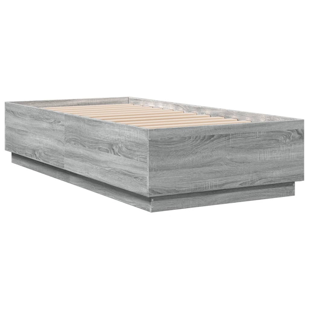 Vidaxl (Grey Sonoma, 75 X 190 Cm) Bed Frame Bedroom Bed Base Bedstead Mattress Foundation Engineered Wood