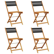 (black, 4 pcs) vidaXL Bistro Chairs Outdoor Dining Chair Solid Wood Acacia and Polypropylene