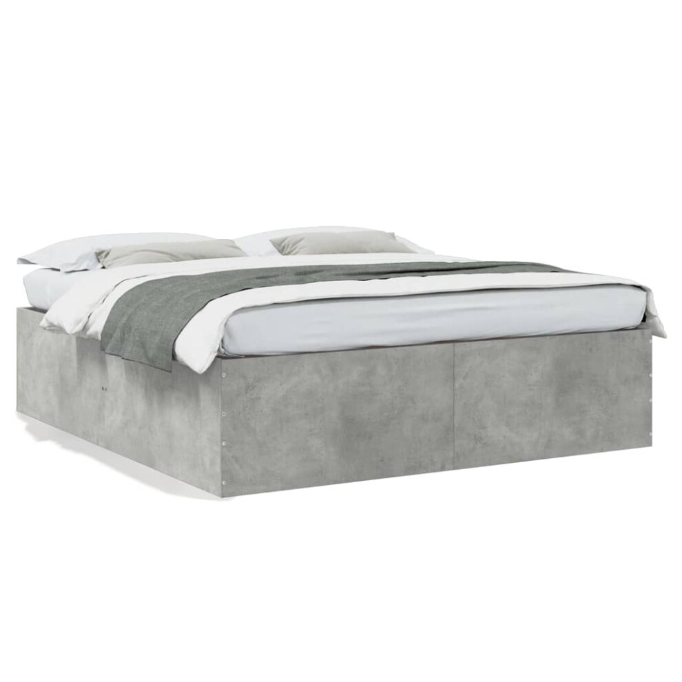 (concrete grey, 180 x 200 cm/ 45 cm) vidaXL Bed Frame Bedroom Bed Base Bedstead White 120x200 cm Engineered Wood