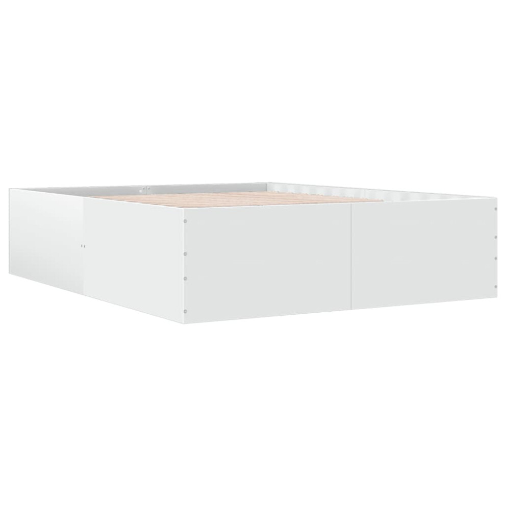 Vidaxl (White, 160 X 200 Cm/ 45 Cm) Bed Frame Bedroom Bed Base Bedstead White 120X200 Cm Engineered Wood
