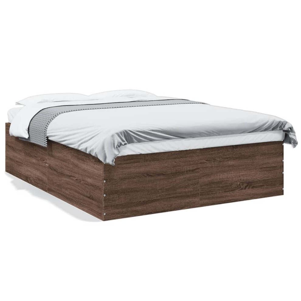 (brown oak, 160 x 200 cm/ 45 cm) vidaXL Bed Frame Bedroom Bed Base Bedstead White 120x200 cm Engineered Wood