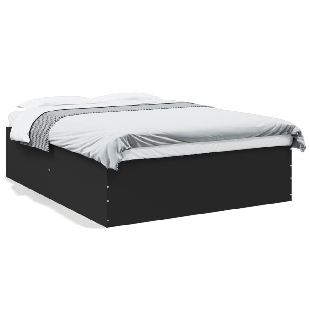 Vidaxl (Black, 150 X 200 Cm/ 45 Cm) Bed Frame Bedroom Bed Base Bedstead White 120X200 Cm Engineered Wood