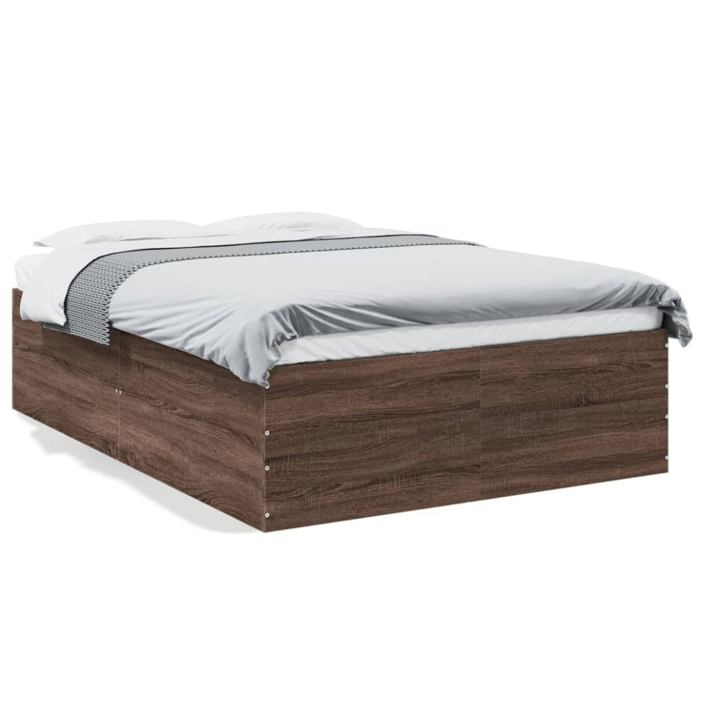 (brown oak, 140 x 200 cm/ 45 cm) vidaXL Bed Frame Bedroom Bed Base Bedstead White 120x200 cm Engineered Wood